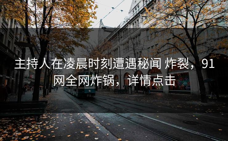 主持人在凌晨时刻遭遇秘闻 炸裂,91网全网炸锅,详情点击